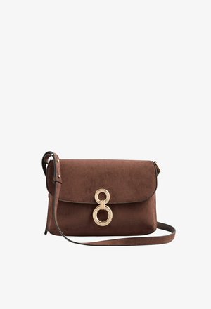 Lipsy, HARDWARE SATCHEL CROSS-BODY BAG - Borsa a tracolla - chocolate brown suedette
