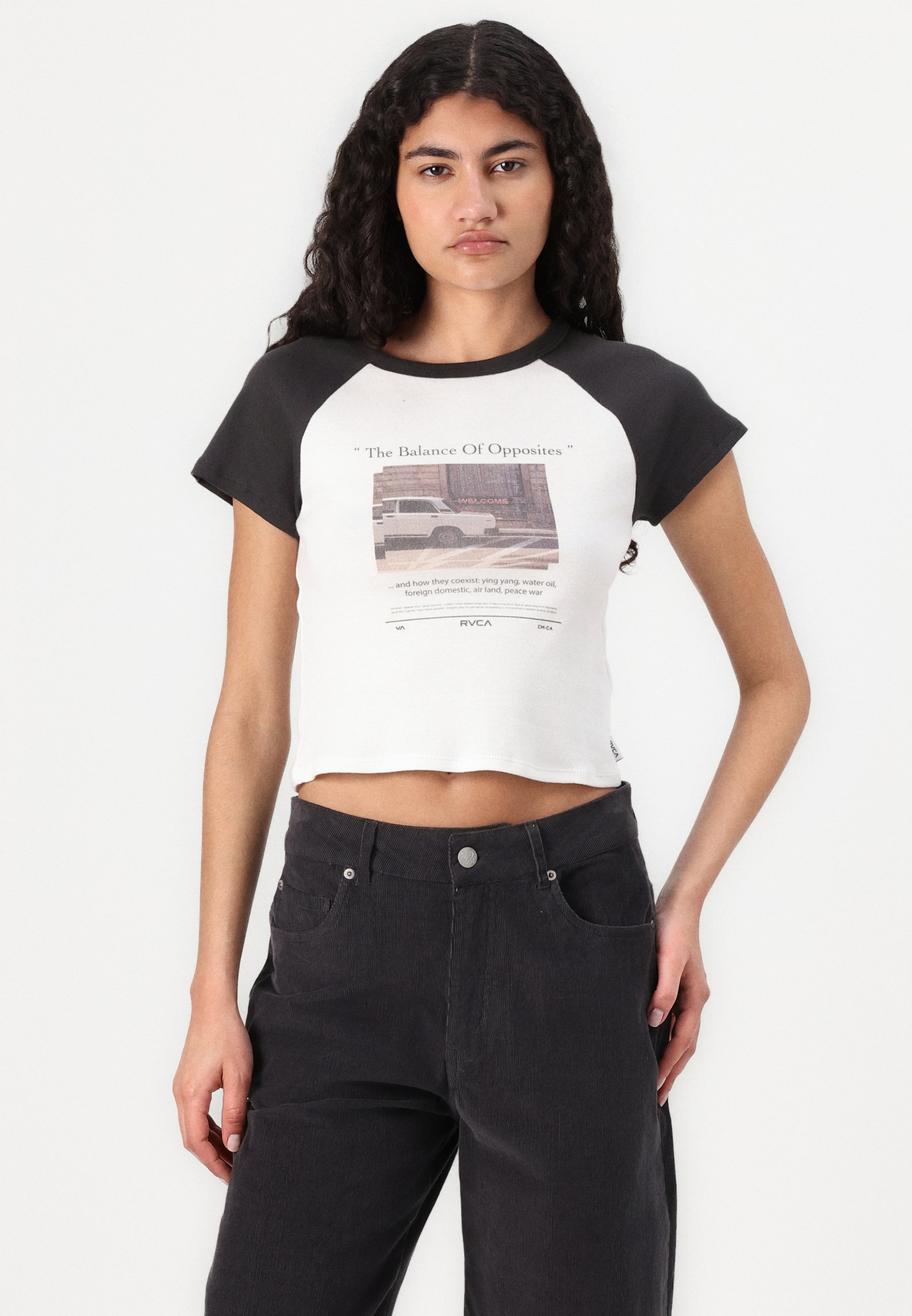 売れ筋商品|||ルーカ Tシャツ レディース トップス WELCOME BABY TEE - Print T-shirt - blanc de blanc/solid RVCA WELCOME BABY TEE - T-shirt con stampa - blanc de blanc
