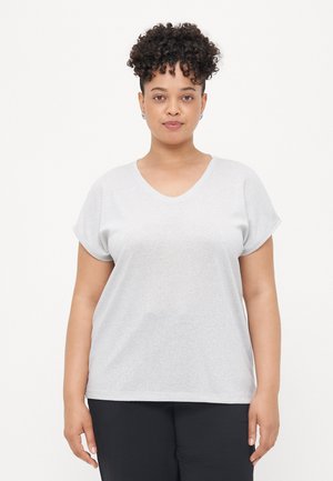 CARSILVERY V NECK - Majica kratkih rukava s printom - silver-coloured