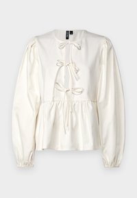 PCAMILDA TIE TOP - T-shirt à manches longues - bright white