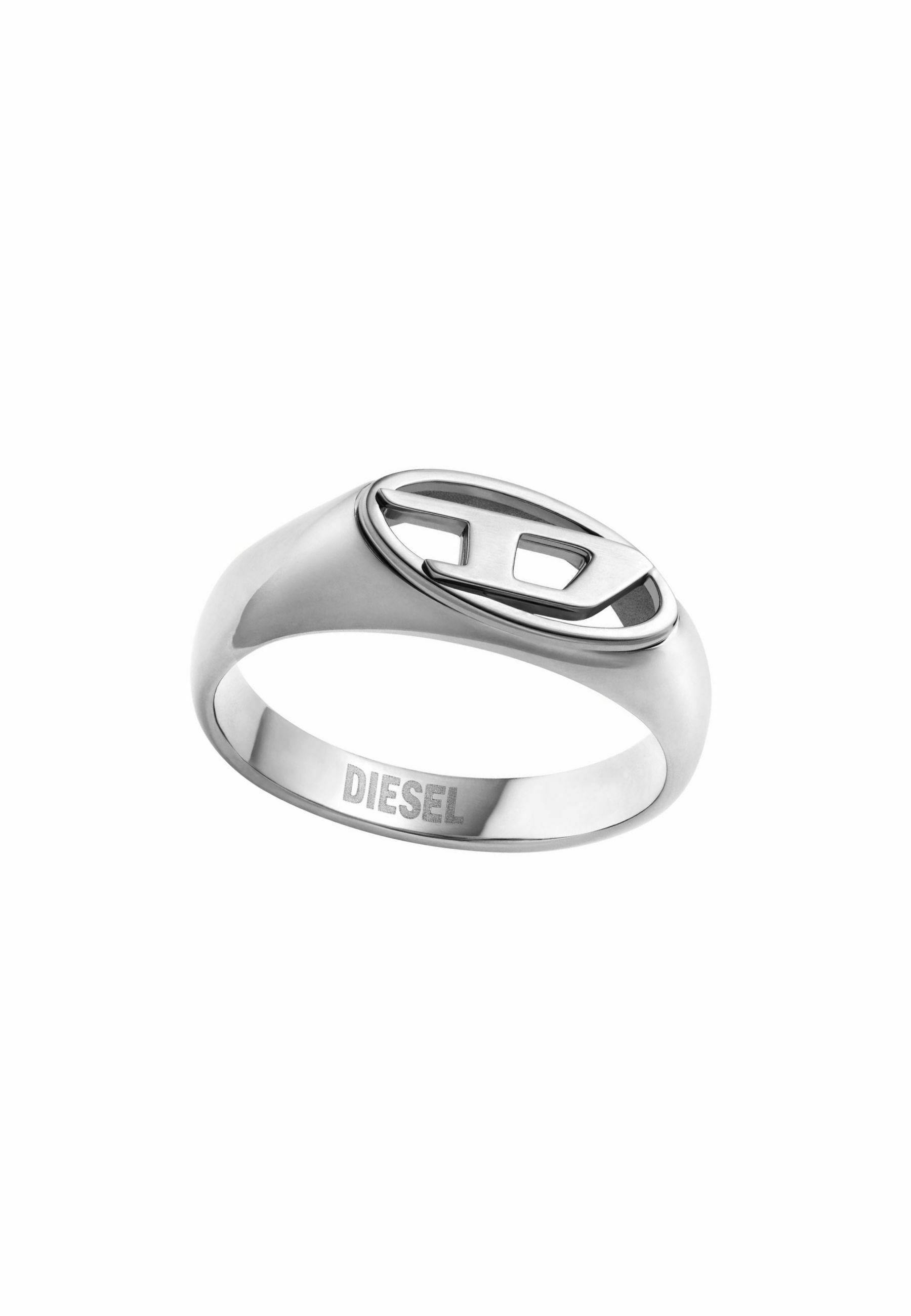 DIESEL シルバーリング D Logo Silver Band Ring Diesel D Logo Band Ring | Silver | FARFETCH JO
