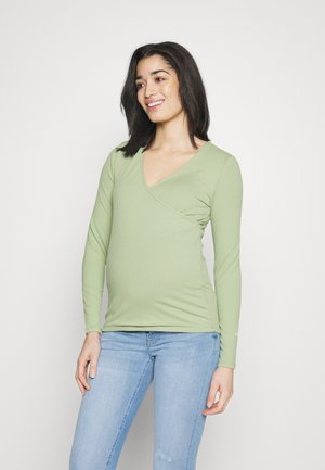 Vero Moda Maternity VMMRIVA FAKE WRAP  - Μπλούζα με μακριά μανίκια - reseda