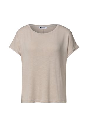 Street One, DROP-SHOULDER SHIRT WITH ROUND NECK - T-Shirt basic - clay sand