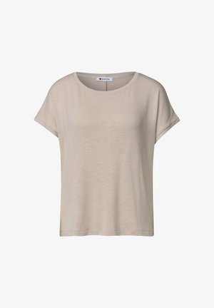 Street One, DROP-SHOULDER SHIRT WITH ROUND NECK - T-shirt basic - clay sand