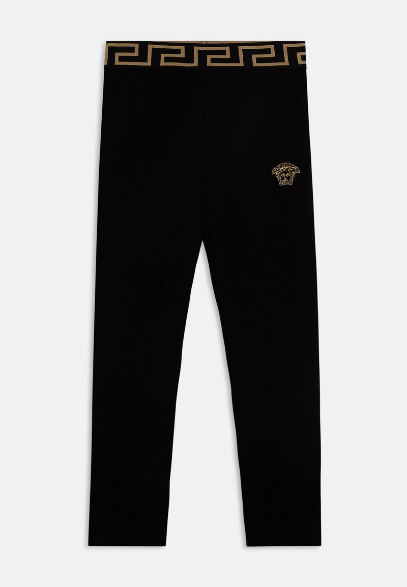 Versace MEDUSA EMBROIDERY - Leggings - black/gold