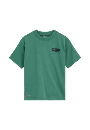 WE Fashion Nyomott mintás póló - dark green