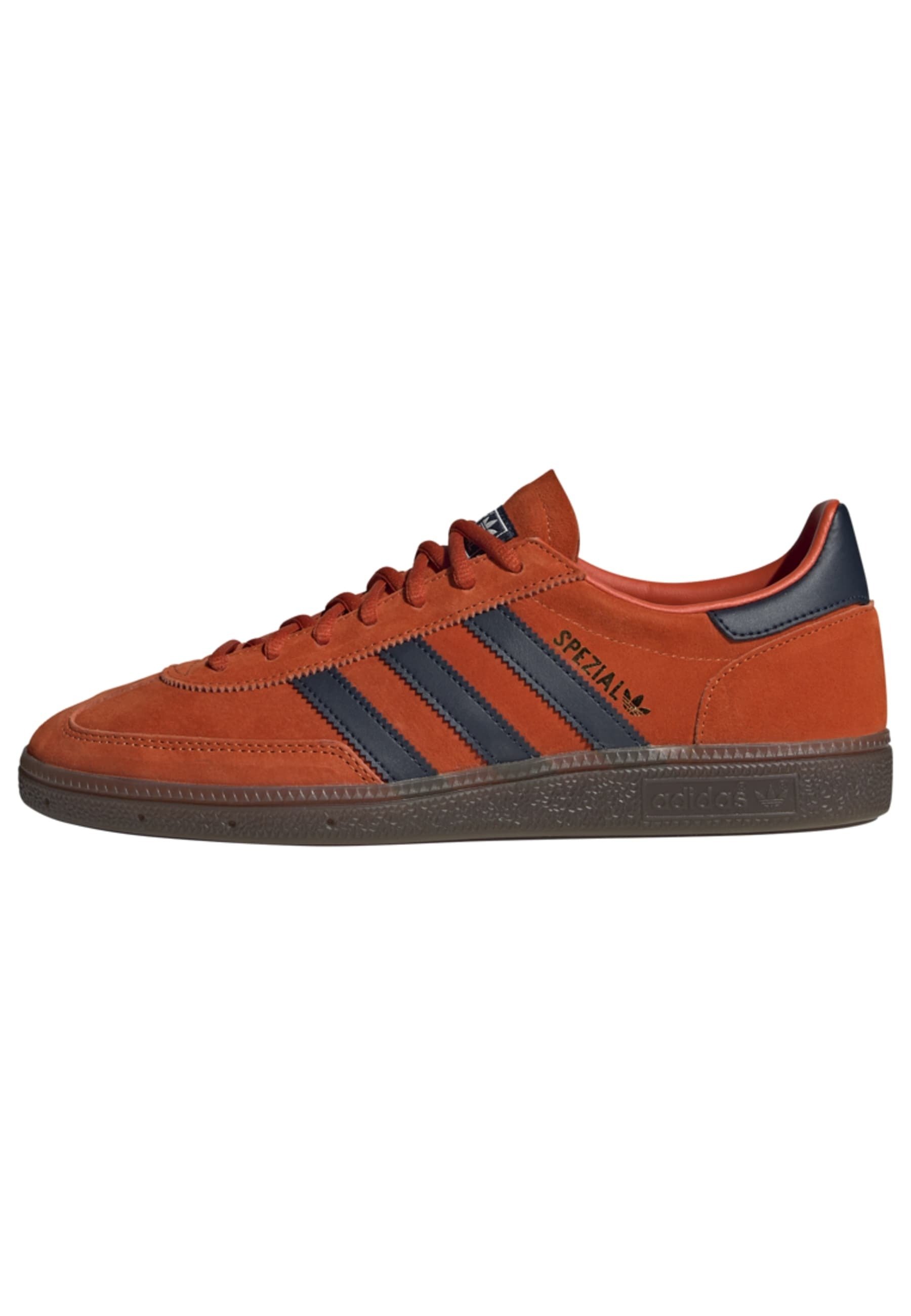Adidas Originals Gum Sole Handball Spezial Trainers In Orange And Blue