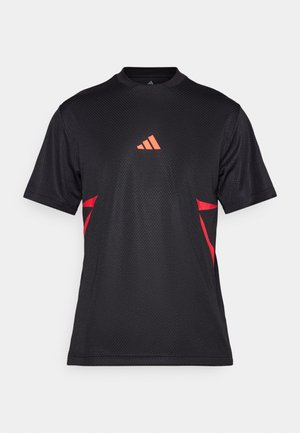 adidas Sportswear TIRO TEE - Print T-shirt - black/pure ruby/lucid red