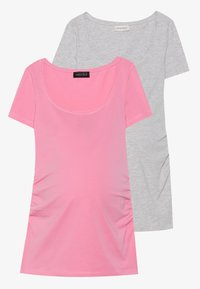 2 PACK - T-shirt basique - light grey melange/rosebloom