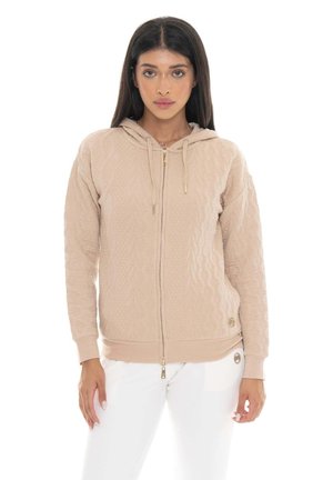 LEONE 1947, WOMAN HOODY FULL ZIP BONDED - Sweat zippé - sand