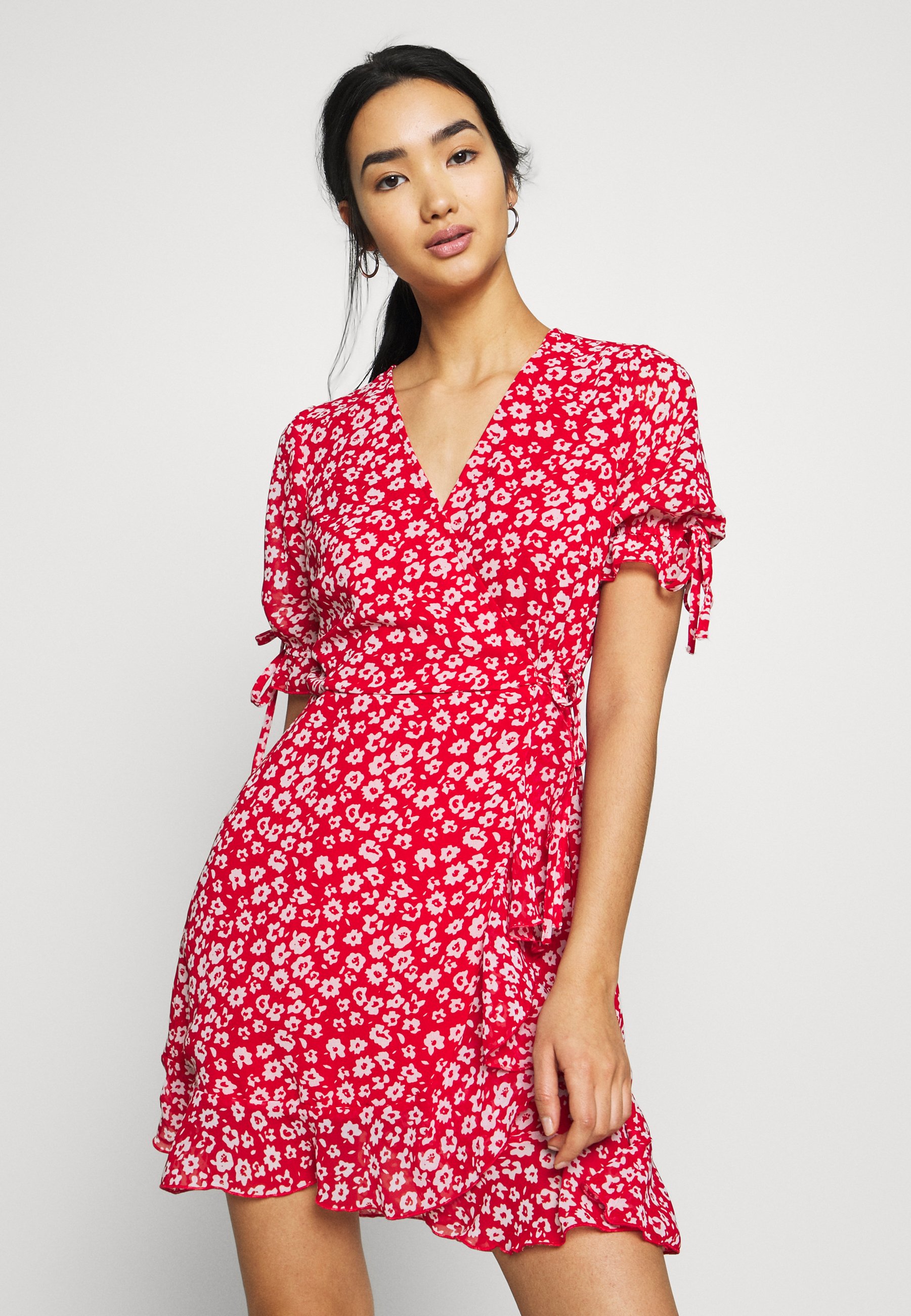 new look pink wrap dress