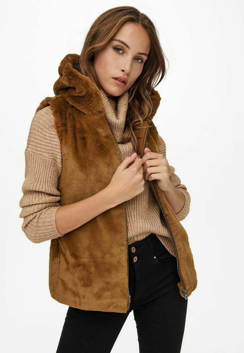 Damen Leichte Jacken | ONLY Weste brown/braun - HM71274 Damen Leichte Jacken | ONLY Weste brown/braun - HM71274