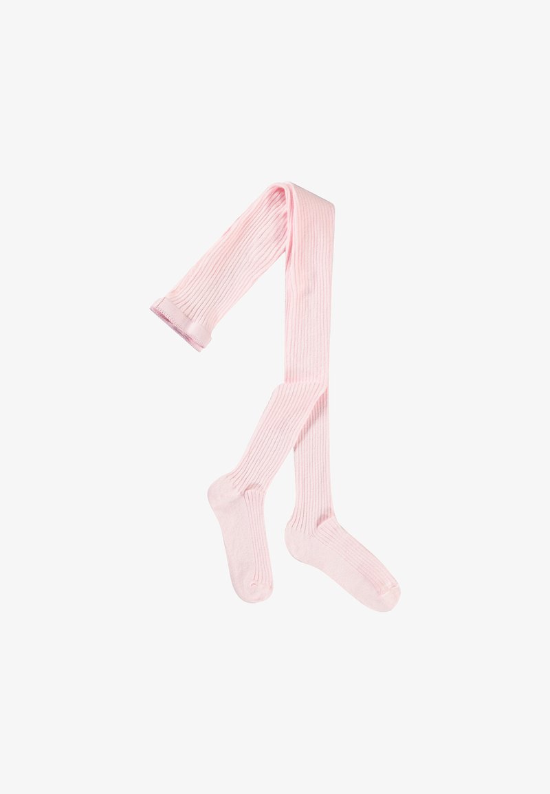 Rozā ribotas zeķbikses ar mīkstu tekstūru un pastiprinātām pirkstiem. Izgatavotas no elastīga materiāla, paredzētas ērtai valkāšanai.