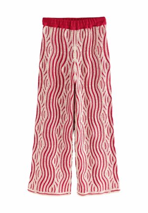 REGULAR FIT WAVE CROCHET  - Broek - red ecru