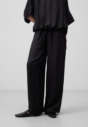 STRAIGHT - Trousers - black