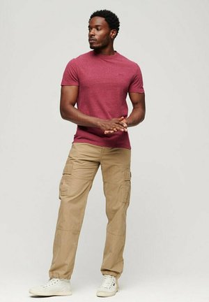 Superdry & Co MICRO EMBROIDERED  - T-shirt basic - berry red marl