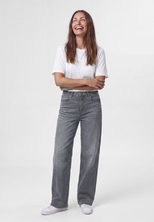 TWO SOON, JEANS WIDE FIT HIGH WAISTED - Coupe large - light grey denim