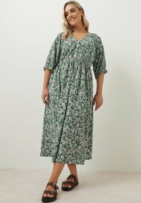 Yours Clothing PRINT V-NECK - Paitamekko - green