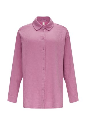 QS OVERSIZED MIT STRUKTUR - Hemdbluse - lavendel