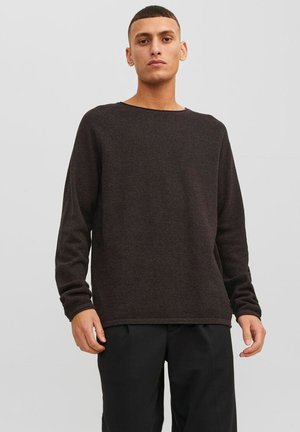 JJEHILL CREW NECK NOOS - Strickpullover - seal brown