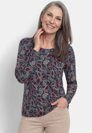 GOLDNER, SHIRT PETITE - Maglietta a manica lunga - navy   bordeaux   patterned