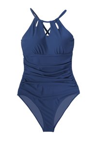 Cupshe HALTER NECK CUTOUT SWIMSUIT - Badeanzug - yale blau