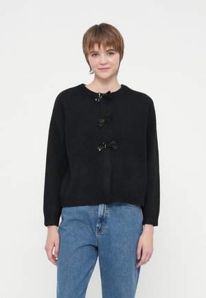 VIBRIANNA O NECK BOW CARDIGAN - Kofta - black