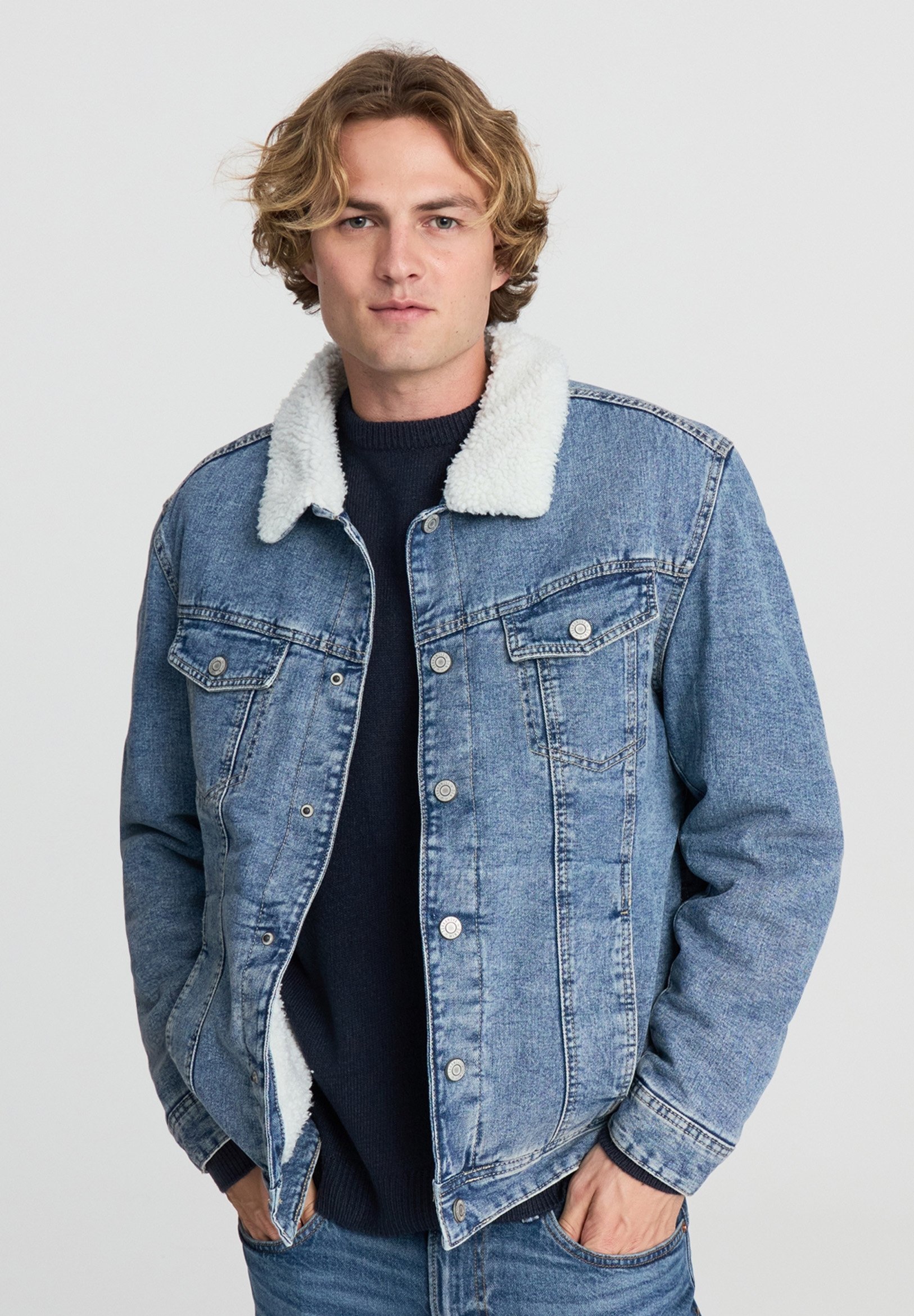 Denim Terranova Giacca Uomo Terranova INTERNO Giacca Di Jeans Blu