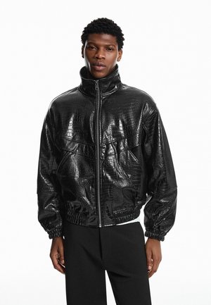 ANIMAL PRINT  - Jakna iz umetnega usnja - black