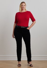 Lauren Ralph Lauren Woman STRETCH COTTON BOATNECK TEE - T-shirt básica - festive red