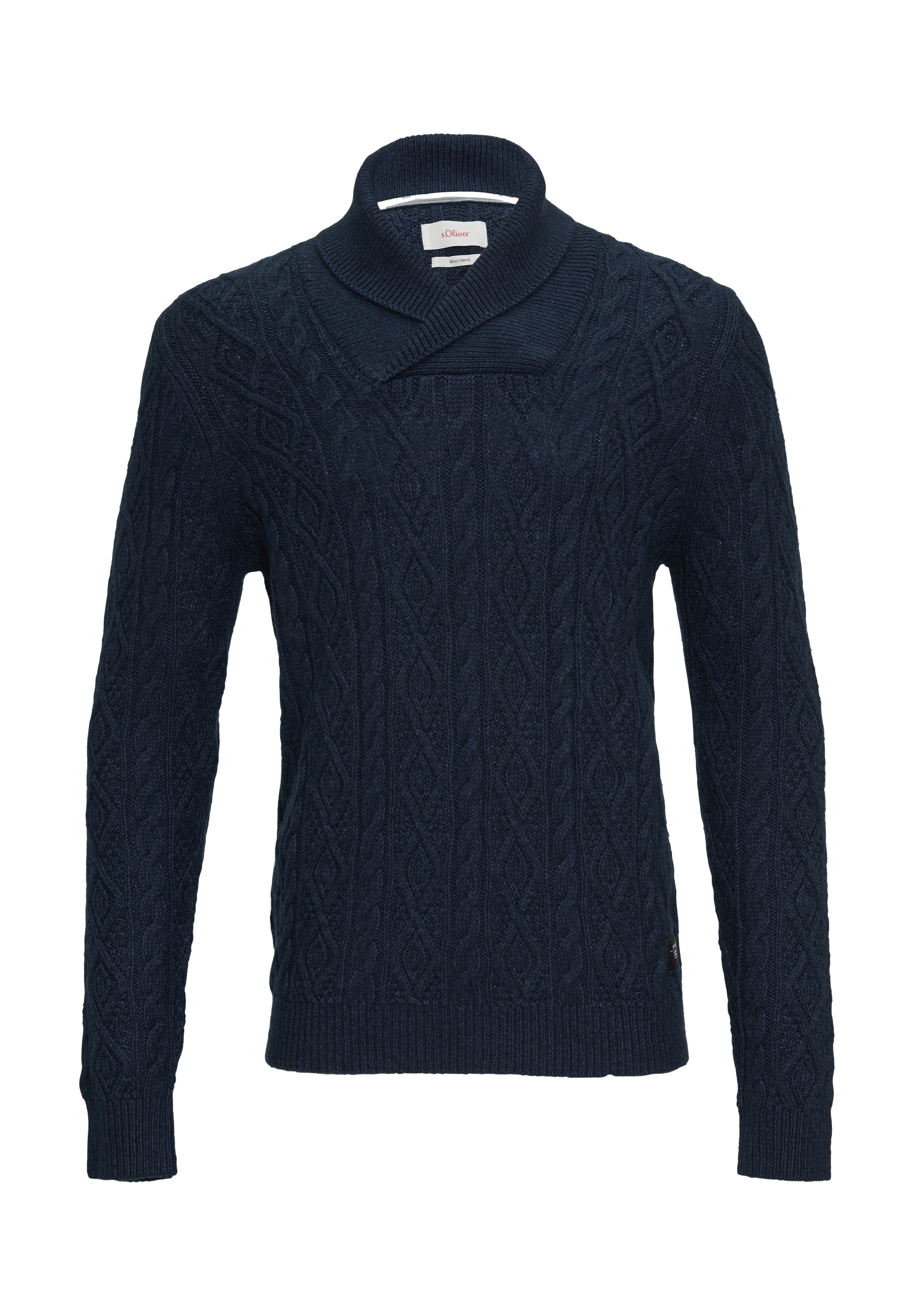 S.Oliver Herren Pullover Langarm Mit Streifen - Regular Fit, Rückenlänge 75 Cm (Gr. L)