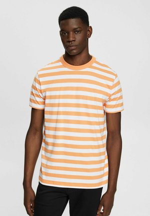 GESTREIFTES MIT RUNDHALSAUSSCHNITT - Print T-shirt - golden orange