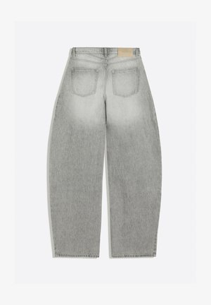 Bershka, HIGH-WAIST BARREL JEANS - Wide leg - grey