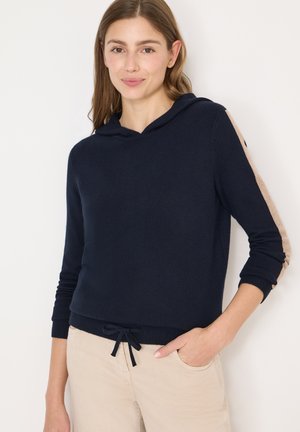 MIT GALLONSTREIFEN - Jersey con capucha - blau