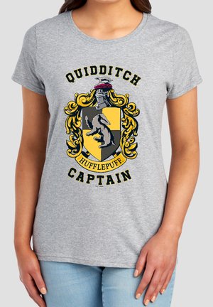 Cotton Soul, HARRY POTTER TEAM CAPTAIN HUFFLEPUFF - Print T-shirt - mottled light grey