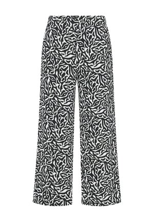 Studio Untold, HOSE, WIDE LEGS, ALLOVERPRINT, ELASTIKBUND - Stoffhose - black