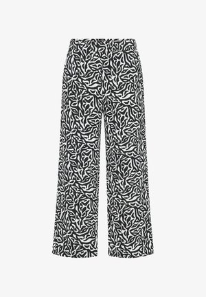 Studio Untold, HOSE, WIDE LEGS, ALLOVERPRINT, ELASTIKBUND - Pantalon classique - black
