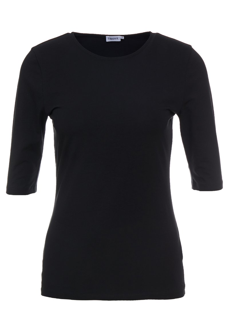 Filippa K Stretch Elbow Sleeve T Shirts Basic Black Sort Zalando Dk