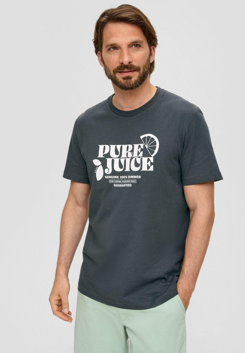 s.Oliver FRONTPRINT - T-shirt print - schiefergrau