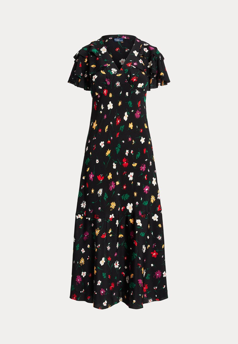 Polo Ralph Lauren FLORAL SILK CREPE DRESS Day dress black