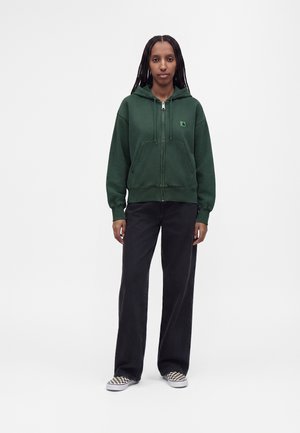 Carhartt WIP, HOODED NELSON - Суитшърт с цип - dark scarab