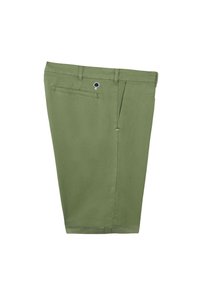 Shorts verts en coton avec un design uni. Dotés d'une poche arrière et d'un petit logo d'arbre brodé sur la taille avant.