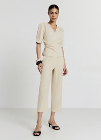 Calliope INCROCIATA MANICHE PALLONCINO - Bluse - tortora chiaro