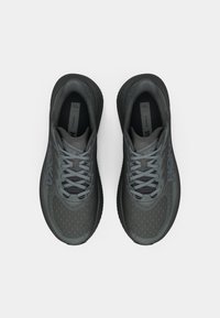 Dunkelgraue Laufschuhe mit strukturiertem Obermaterial, Mesh-Einsätzen, verstärkter Zehenkappe und tonalen Schnürsenkeln. Verfügen über ein leichtes, schlankes Design.