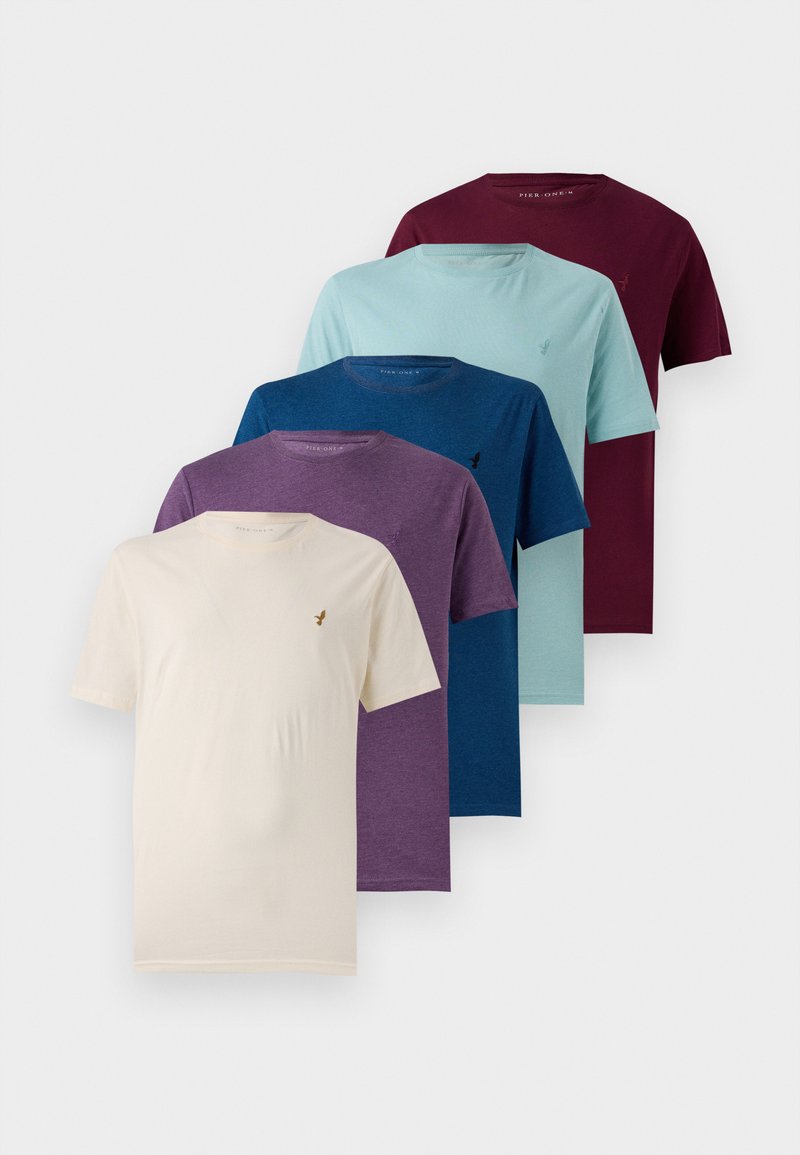 Pier One T-shirt basic blauw gemêleerd