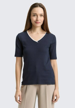 MIT V-AUSSCHNITT - T-shirt basic - sky captain blue