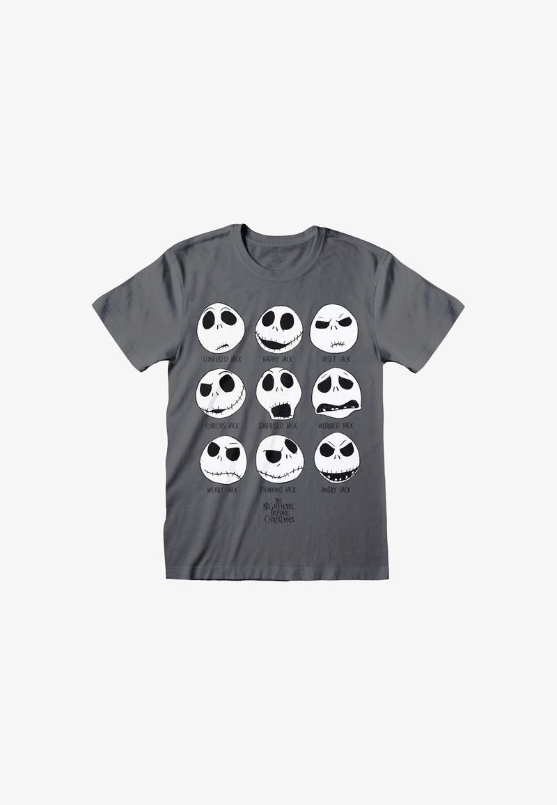 Henry Tiger DISNEY NIGHTMARE BEFORE CHRISTMAS MANY FACES - Triko s potiskem - charcoal grey