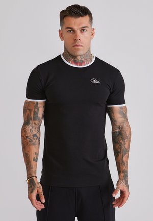 SIKSILK, RINGER T-SHIRT. - T-shirt basique - black white