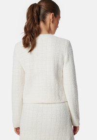 Bubbleroom BUTTON KNITTED JACKET - Cardigan - white