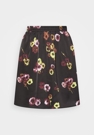 Kaffe DONNA SKIRT - Falda acampanada - black deep/green